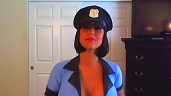 Busty Policewoman Enjoys Dildo Play On Camera