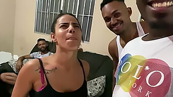 Brazilian Matriarch Indulges In Interracial Pleasure With Three Ebony Stallions