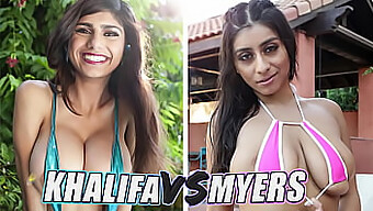 Mia Khalifa Ja Violet Myers Menevät Päähän Pyöreällä Kahdella