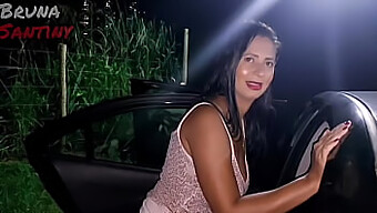 Brunette Bruna Succumbs In A Parking Lot Of Lustful Club